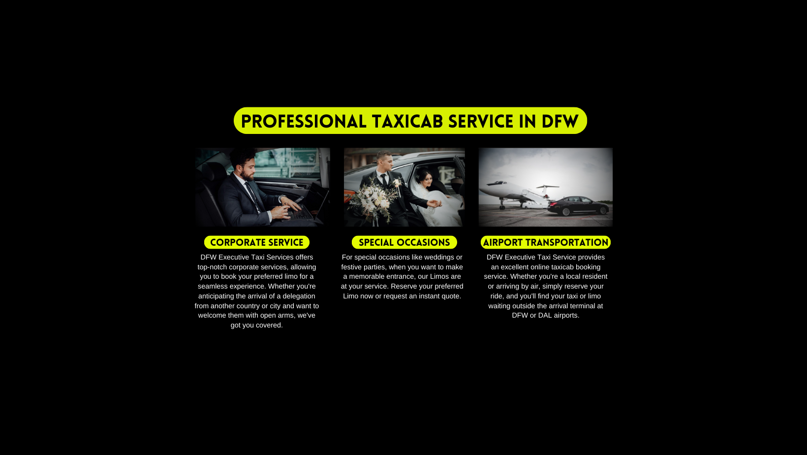 Professional Taxicab Service in DFW